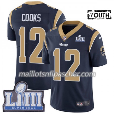 Maillot Los Angeles Rams Brandin Cooks 12 Nike Bleu 2019 Super Bowl LIII - Enfant